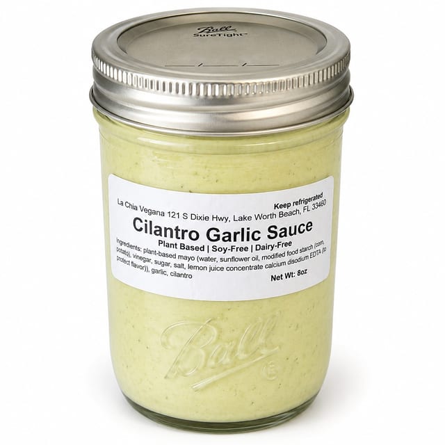 Cilantro Garlic Sauce/ 9oz Jar.